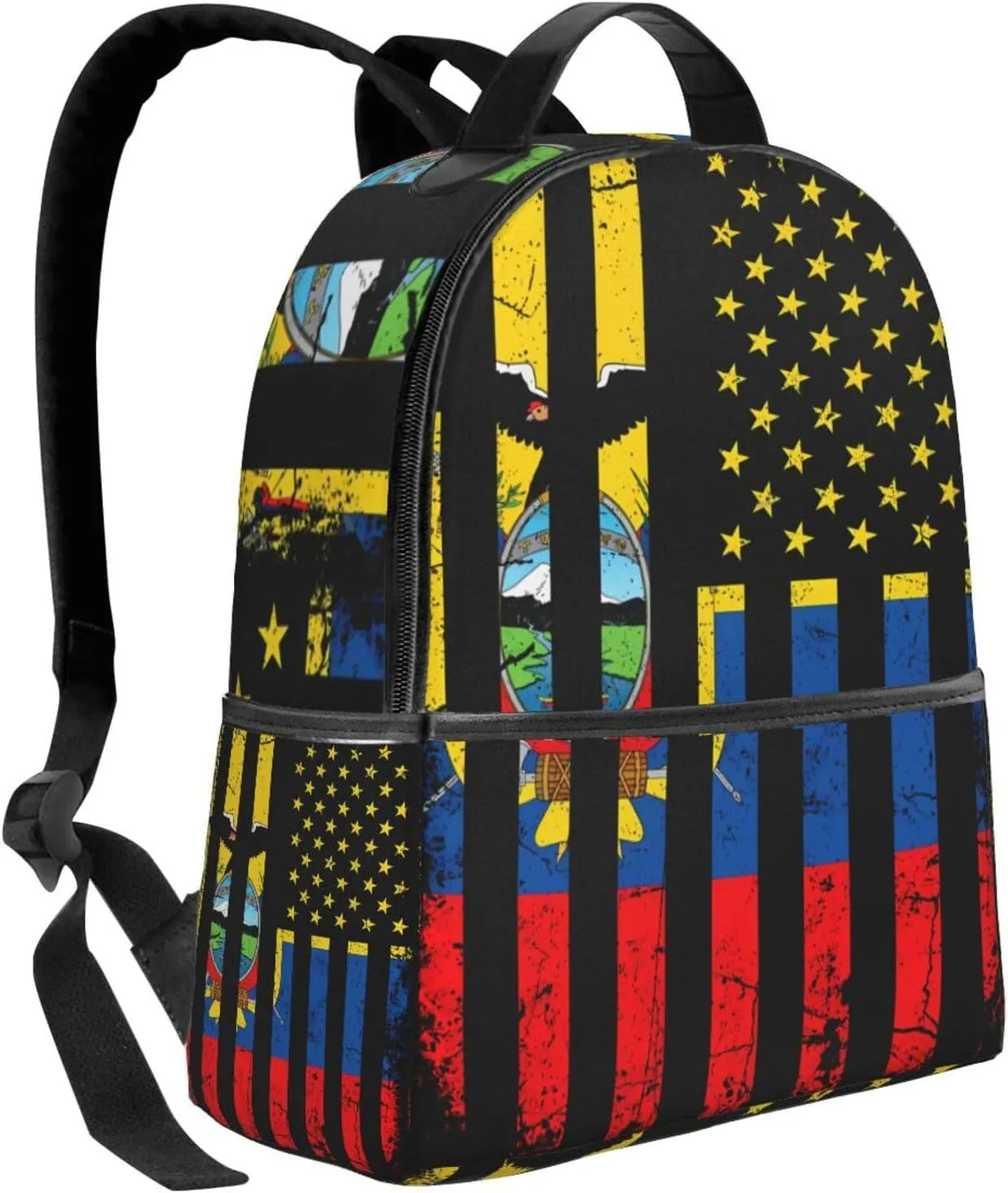Ecuadorian American Flag America Ecuador Roots Casual Backpacks Laptop Backpack Carry-on Daypack Sports Travel Rucksack Lightweight Working Bag for Outdoor Hiking Cycling Walking