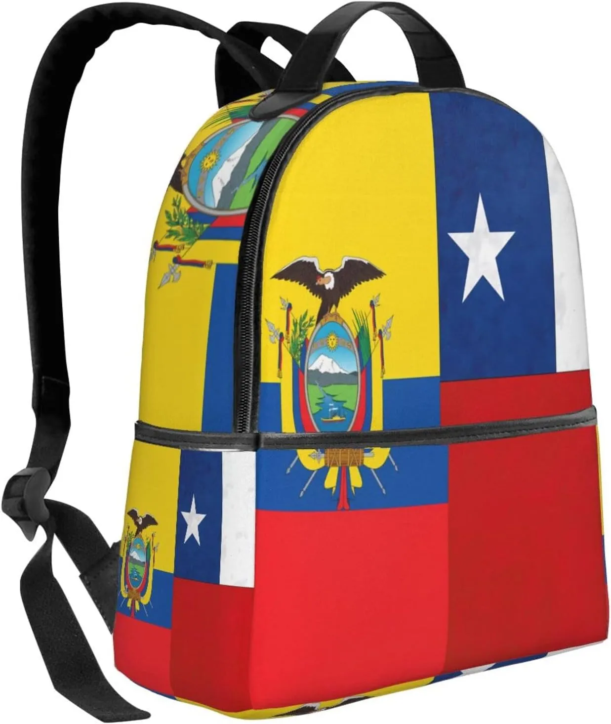 Ecuadorian Chilean Flag Casual Backpacks Laptop Backpack Carry-on Daypack Sports Travel Rucksack Lightweight Working Bag for Outdoor Hiking Cycling Walking