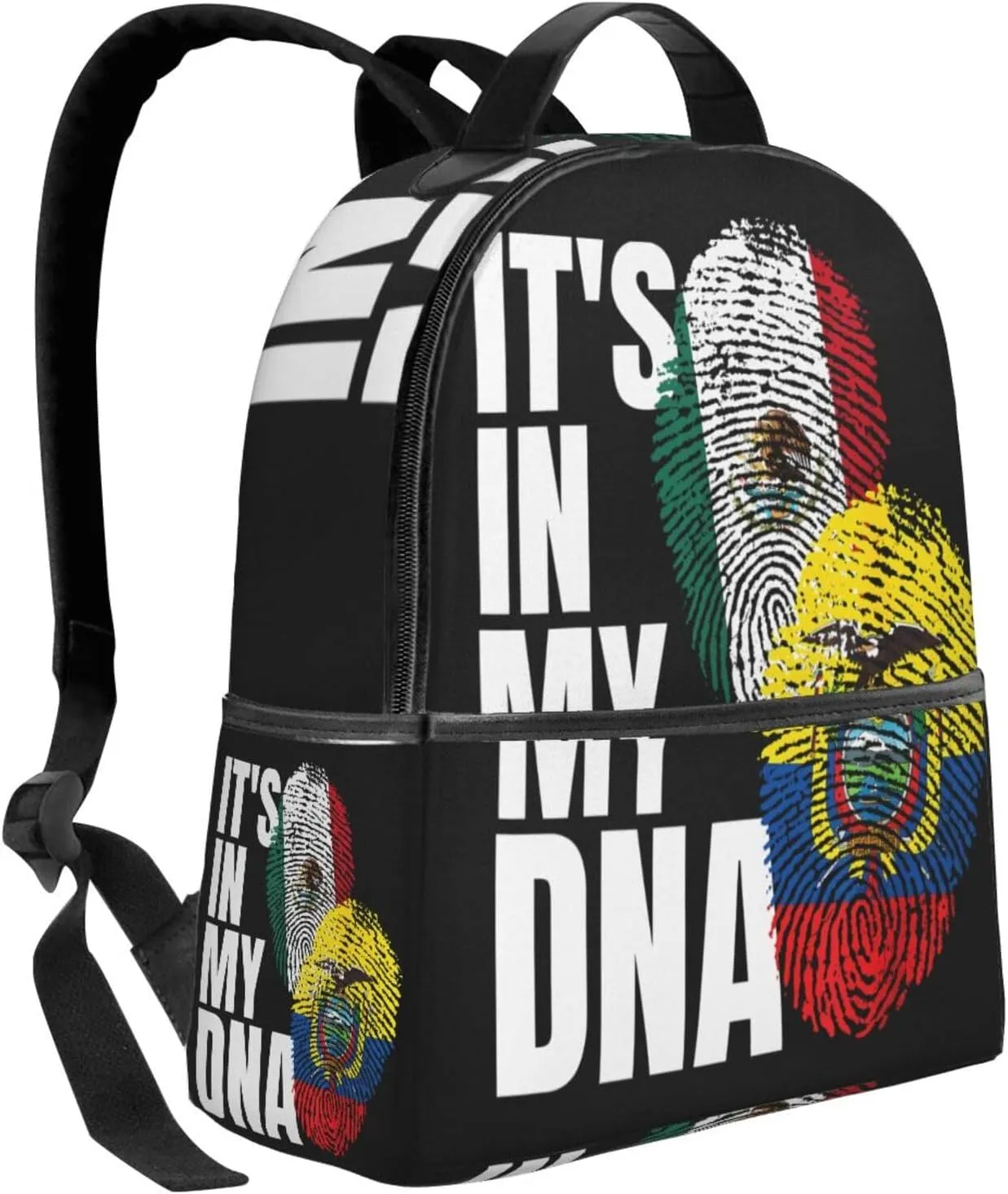 Ecuadorian Mexican Mix Flag Casual Backpacks Laptop Backpack Carry-on Daypack Sports Travel Rucksack Lightweight Working Bag for Outdoor Hiking Cycling Walking
