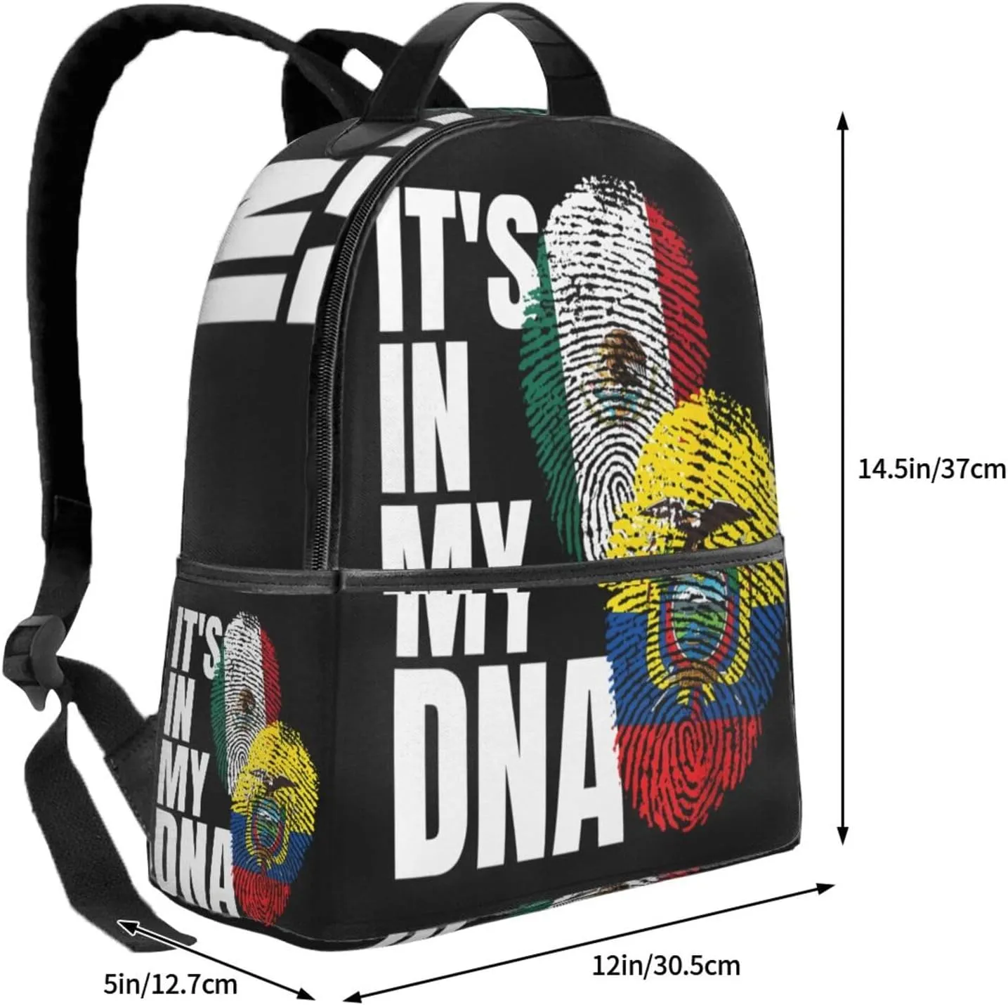 Ecuadorian Mexican Mix Flag Casual Backpacks Laptop Backpack Carry-on Daypack Sports Travel Rucksack Lightweight Working Bag for Outdoor Hiking Cycling Walking