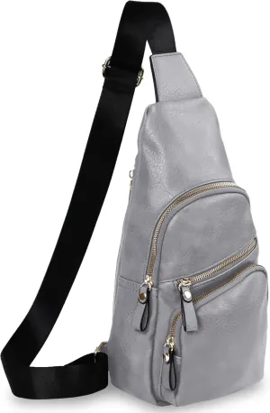 Emperia Small Sling Bag Fanny Packs Crossbody Bags Travel Backpack Chest Bag Gifts for Women Men Grey