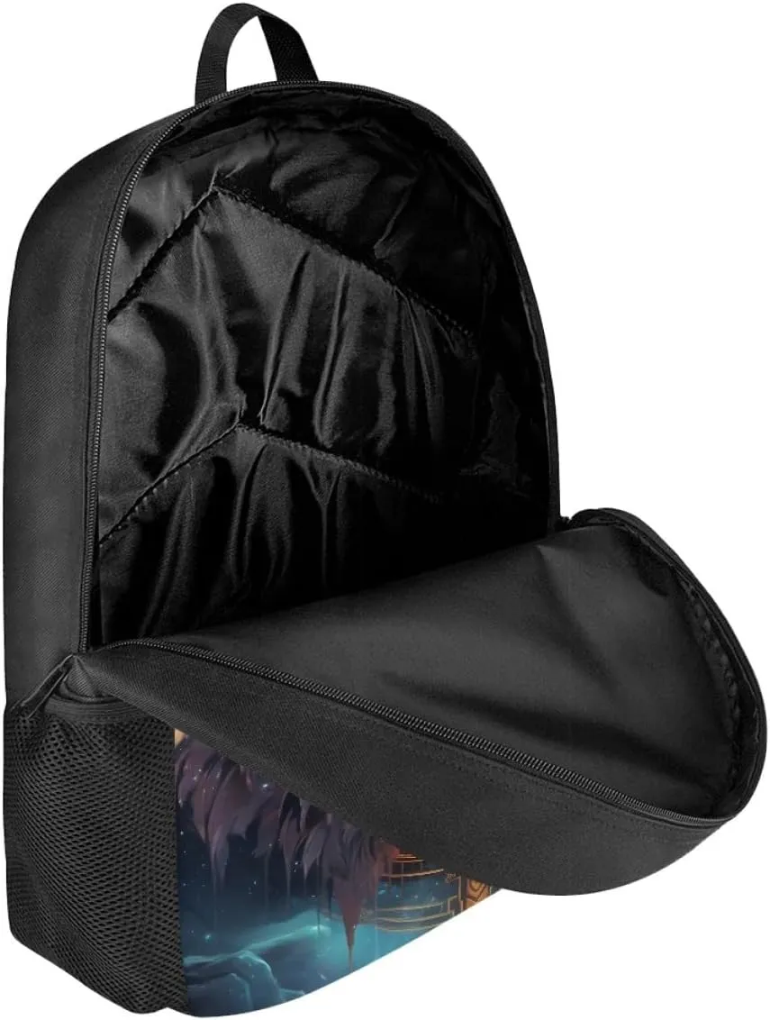 ENLACHIC Cool Mysterious Wolf Backpack for Boys Girls Schoolbag Large Capacity Laptop Backpack College Bookbag Backpack