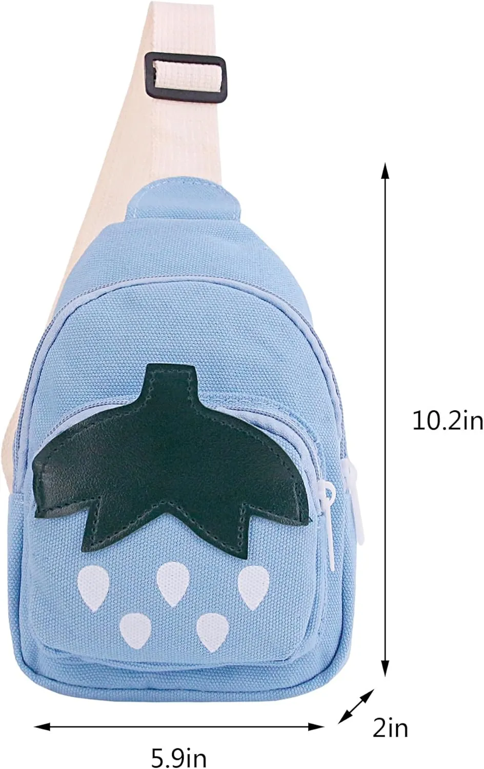 Erinaco Fruit Strawberry Sling Bags Canvas Shoulder Backpack CrossBody Backpack Casual Daypack
