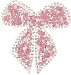 ERINGOGO Rhinestone Bowknot Iron Patch Shiny Applique for Clothes Hats Bags DIY Crafts Easy to Apply Glitter Embroidered Decor for Fashion Repair Decoration