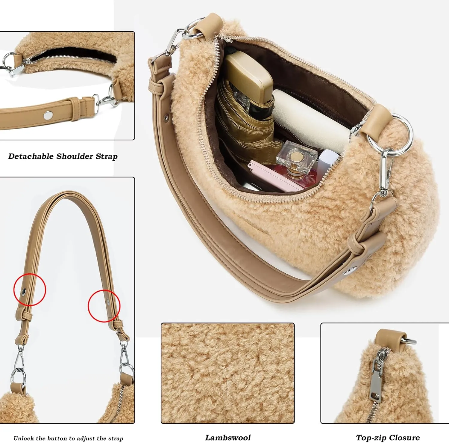 Eslcorri Shoulder Bag for Women, Small Crescent Hobo Bag Everyday Purse Cute Handbags for Women 2025