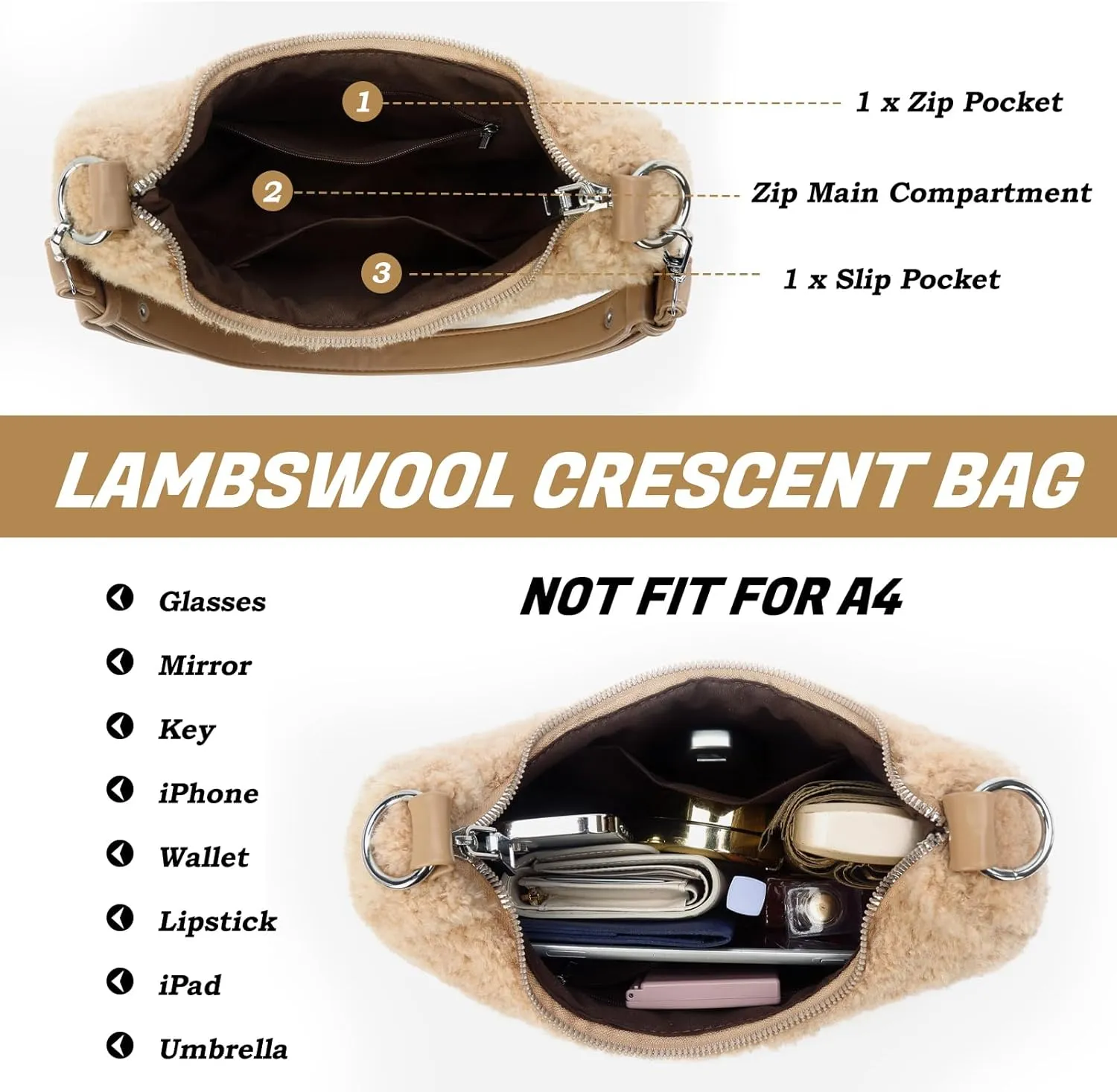 Eslcorri Shoulder Bag for Women, Small Crescent Hobo Bag Everyday Purse Cute Handbags for Women 2025