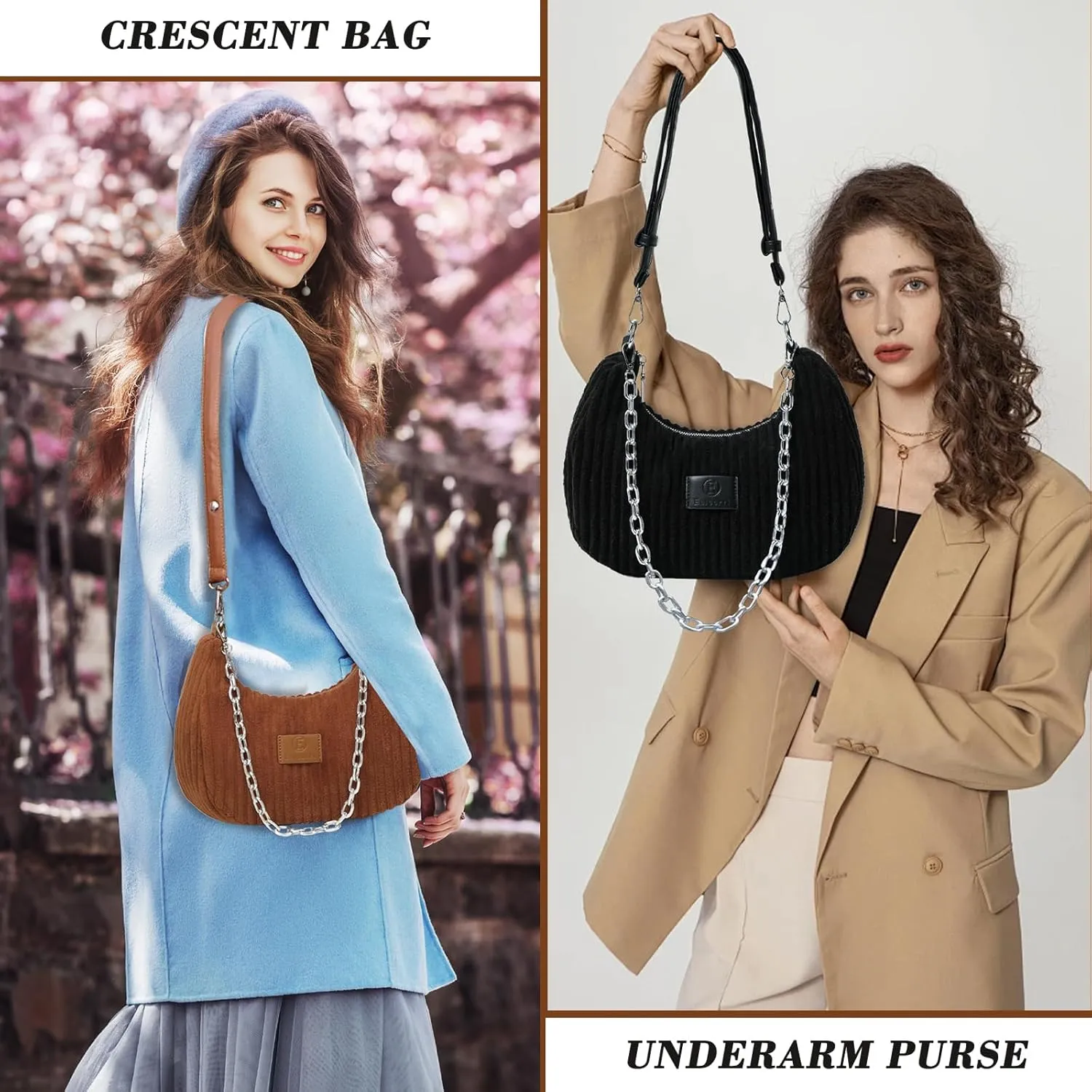 Eslcorri Shoulder Bag for Women, Small Crescent Hobo Bag Everyday Purse Cute Handbags for Women 2025