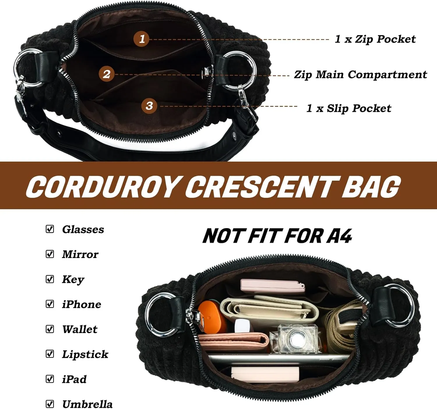 Eslcorri Shoulder Bag for Women, Small Crescent Hobo Bag Everyday Purse Cute Handbags for Women 2025