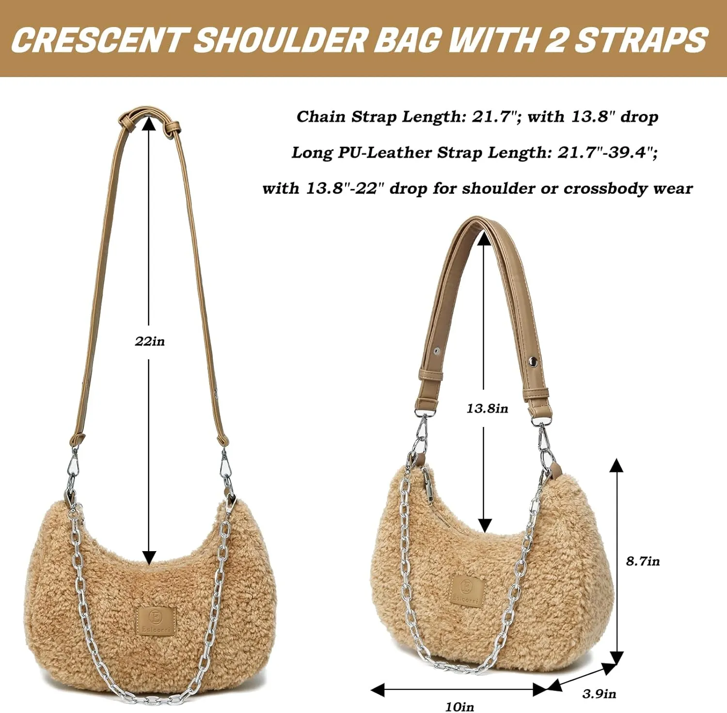 Eslcorri Shoulder Bag for Women, Small Crescent Hobo Bag Everyday Purse Cute Handbags for Women 2025