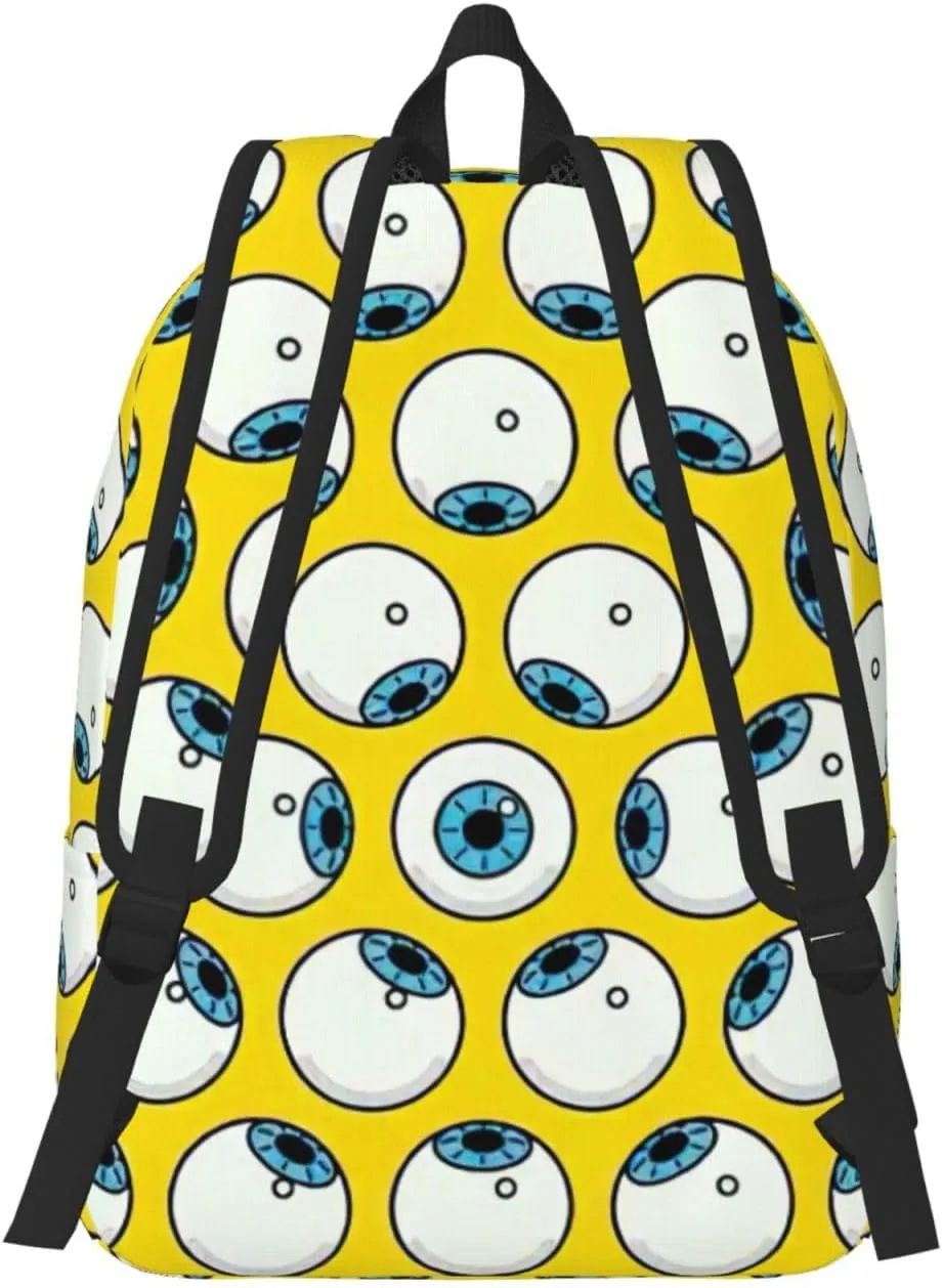 Eye Balls Printed backpack, travel bag, canvas shoulder bag, canvas casual lightweight backpack