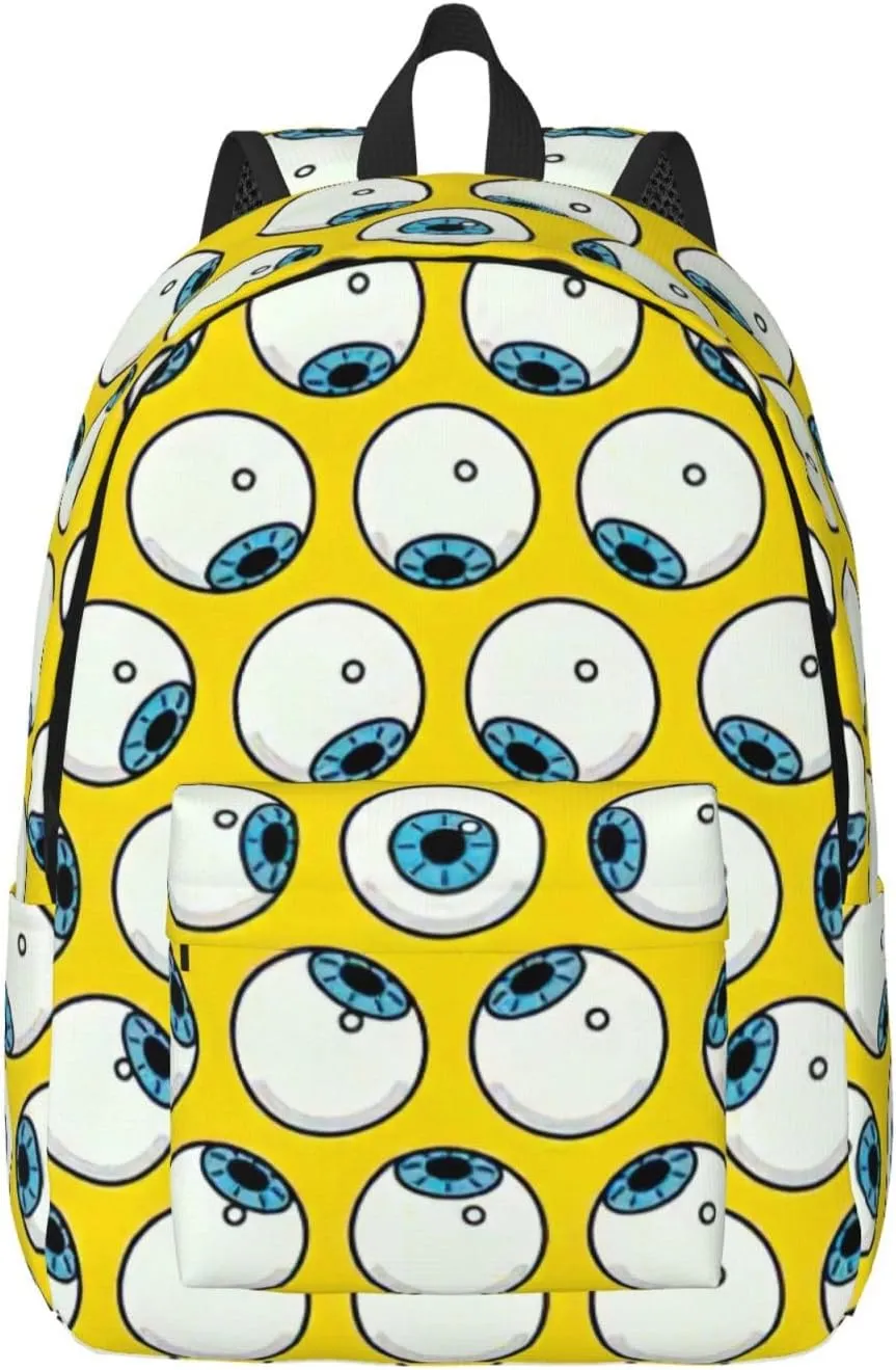 Eye Balls Printed backpack, travel bag, canvas shoulder bag, canvas casual lightweight backpack