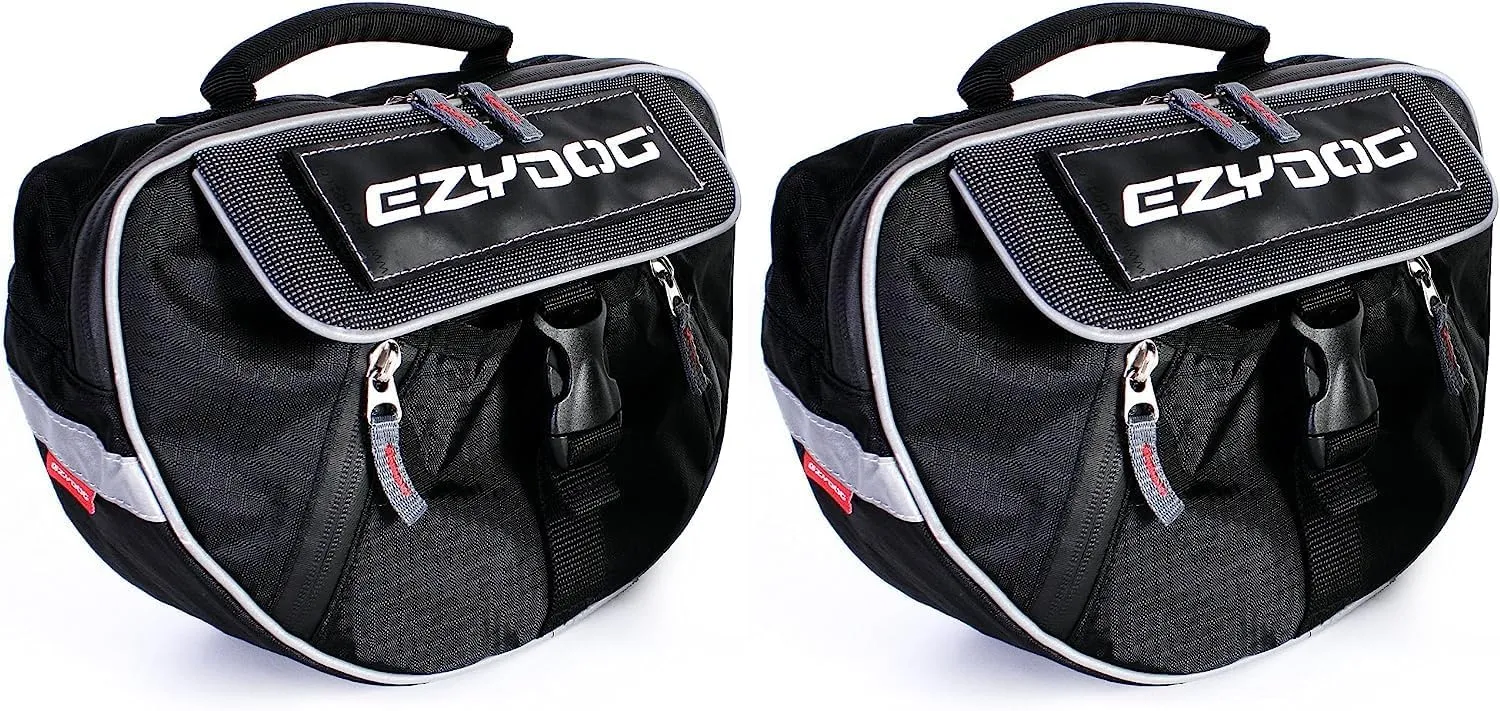 EzyDog Trail-Ready Saddle Bags for The Convert Dog Harness (Not Included) - Two Dog Backpacks with a Quick and Easy Attachment System - Superior Storage Capacity and Innovative Design (Large)