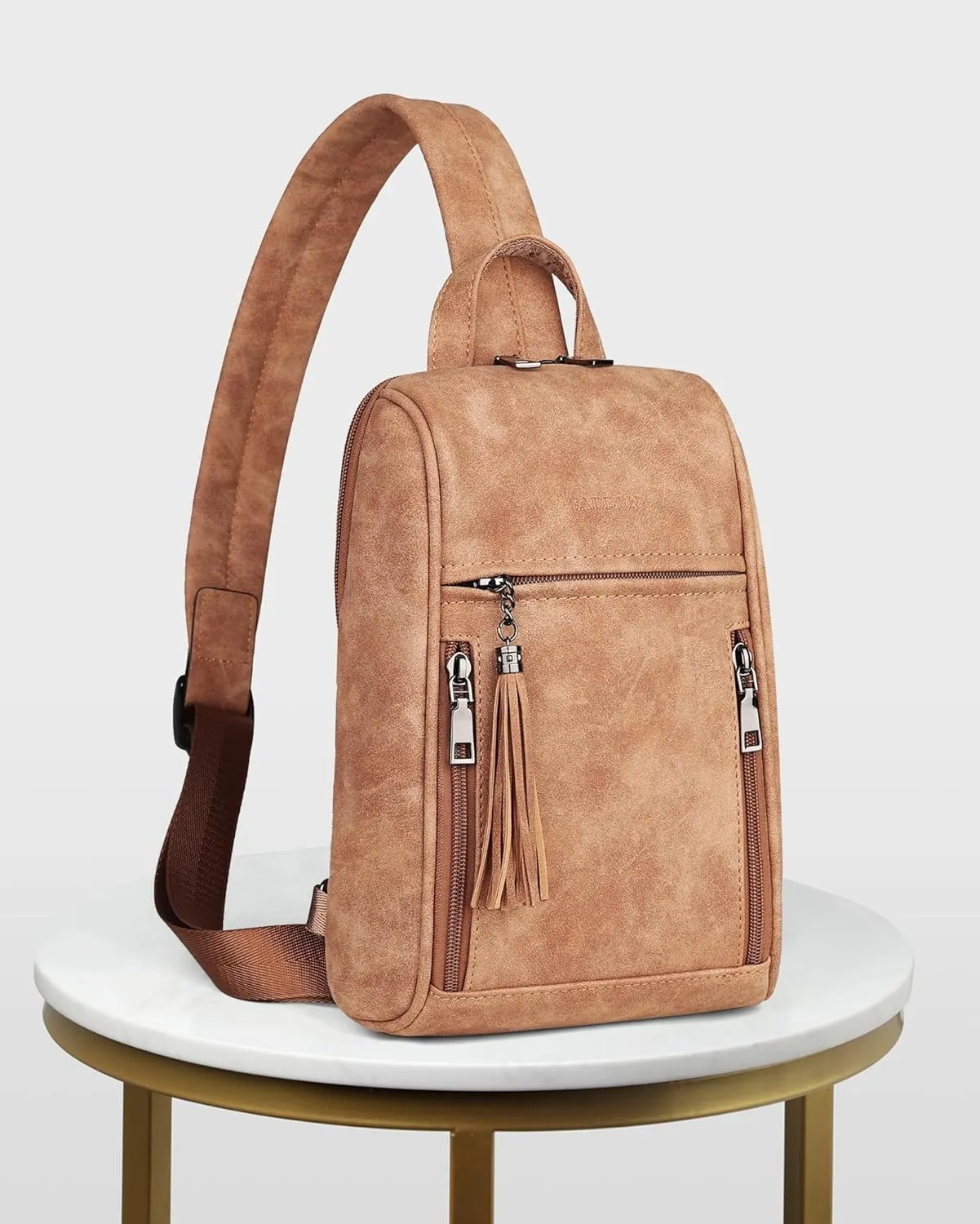 FADEON Sling Bag for Women Crossbody Purse Sling Bags, Designer Sling Purses Medium Travel Multi-Pocket Sling Backpack