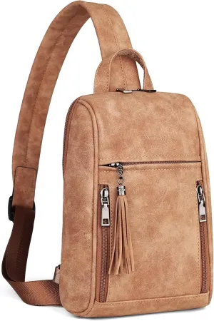 FADEON Sling Bag for Women Crossbody Purse Sling Bags, Designer Sling Purses Medium Travel Multi-Pocket Sling Backpack