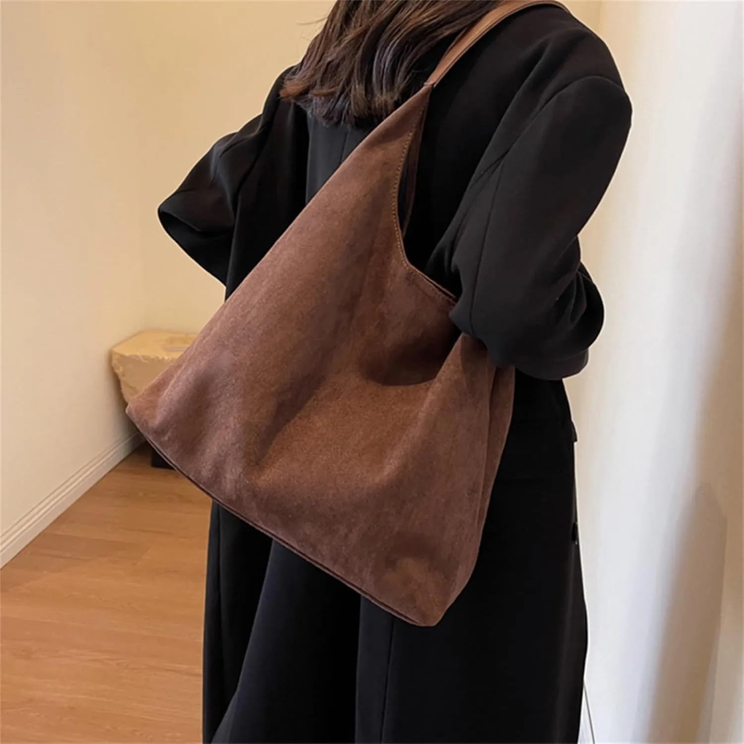 Fall Suede Hobo Bags for Women 2024, Large Capacity Slouchy Suede Handbag for Office & Shopping & travel, Holiday Gift