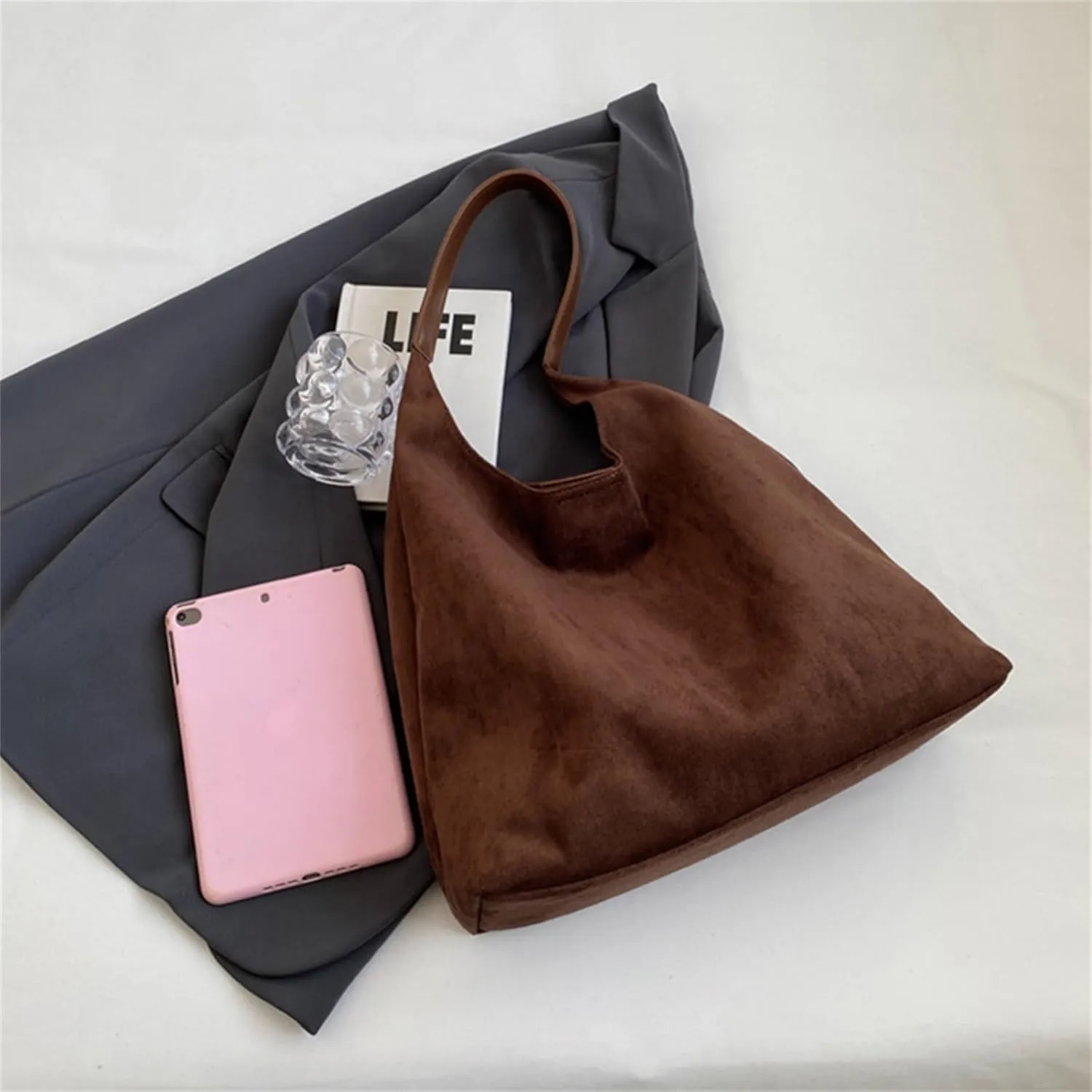 Fall Suede Hobo Bags for Women 2024, Large Capacity Slouchy Suede Handbag for Office & Shopping & travel, Holiday Gift