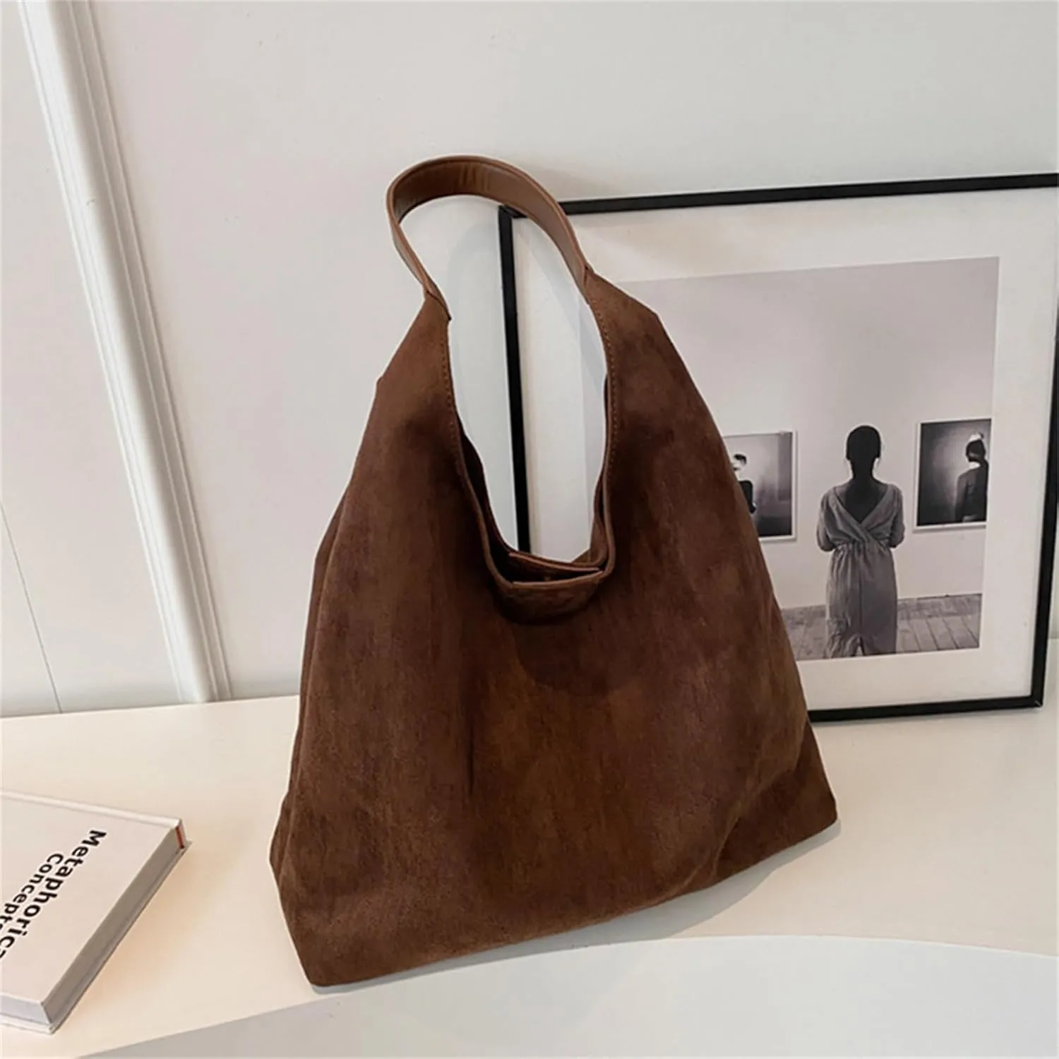 Fall Suede Hobo Bags for Women 2024, Large Capacity Slouchy Suede Handbag for Office & Shopping & travel, Holiday Gift