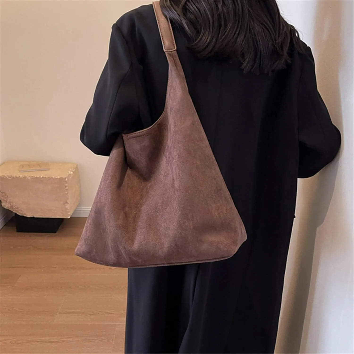 Fall Suede Hobo Bags for Women 2024, Large Capacity Slouchy Suede Handbag for Office & Shopping & travel, Holiday Gift