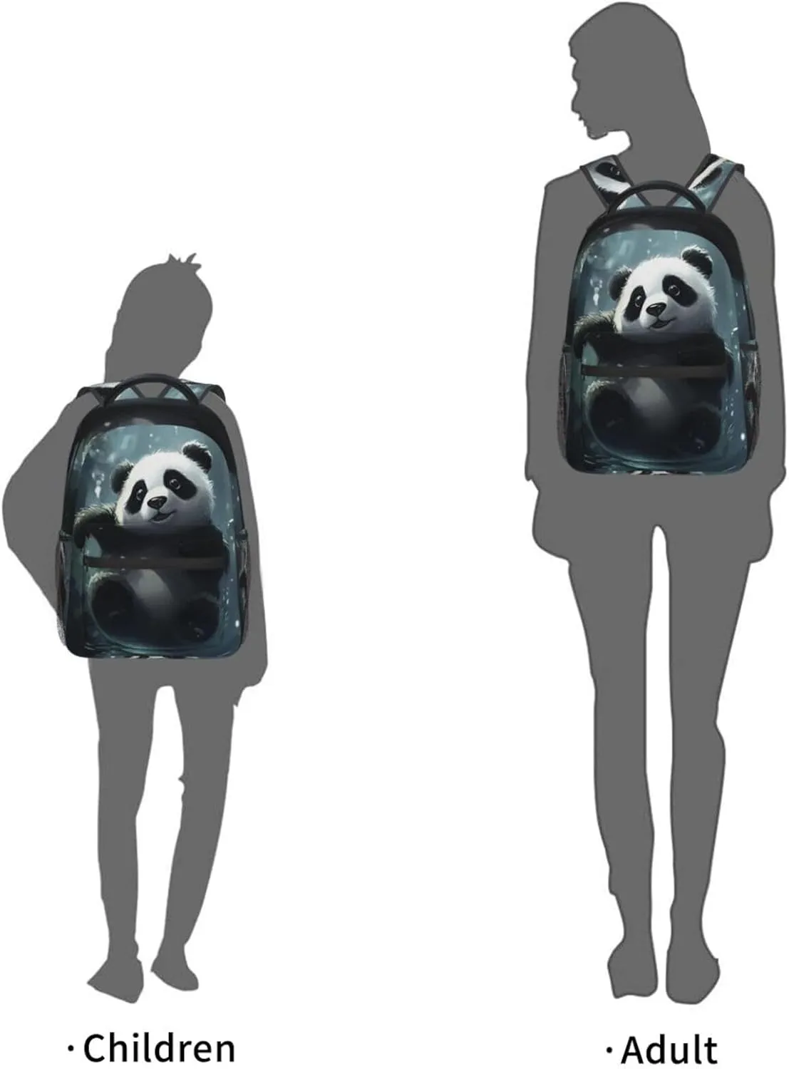 Fantasy Cute Panda Backpacks kids Bookbag 16 Inch Shoulder Bag for Girls 1-5th Grade