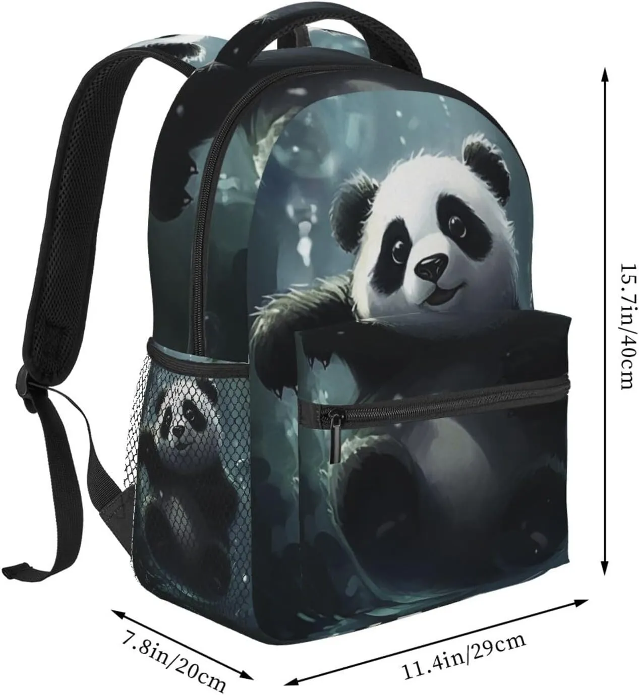 Fantasy Cute Panda Backpacks kids Bookbag 16 Inch Shoulder Bag for Girls 1-5th Grade