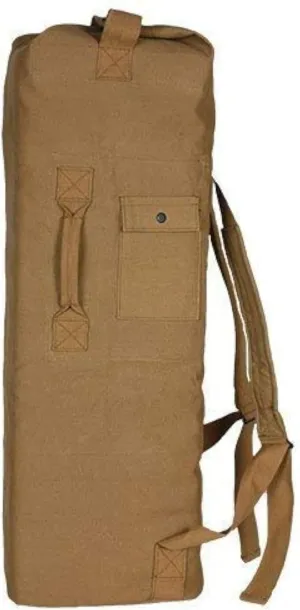 Farm Blue 2 Strap Top Load Extra Large XL Military Duffel Bags - Heavy Duty Army Grade Cotton Canvas Duffle Bags For Men, Women & Students - XL Top Loading Tactical Gear Sack –22" x 38" Coyote Tan