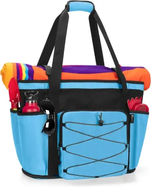 Fasrom Large Mesh Beach Bag with Zipper Bottom, Oversized Beach Bag Tote with Wet & Dry Separation for Pool or Beach Travel