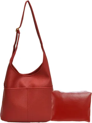 Faux Leather Hobo Bag for Women Large PU Leather Slouchy Bag with Small Purse Soft Crossbody Bags Tote Shoulder Bag