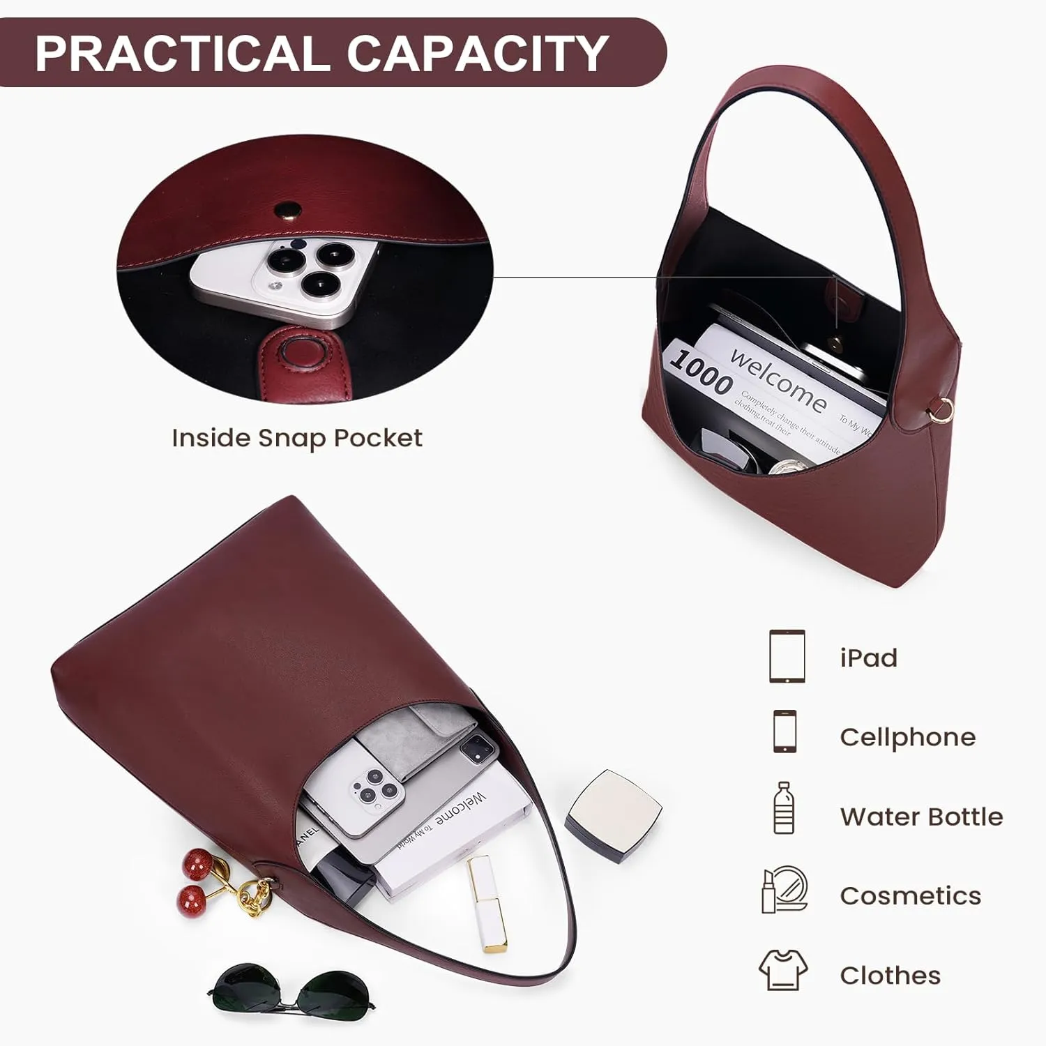 Faux Suede Hobo Bags Vegan Leather Shoulder Bag Tote for Women Medium Slouchy Designer Handbags Purses Fall Fashion