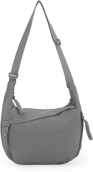 Fecialy Crescent Hobo Crossbody Bag - Multi-Pocket Sling Moon Slouchy Dumpling Bag for Women & Men