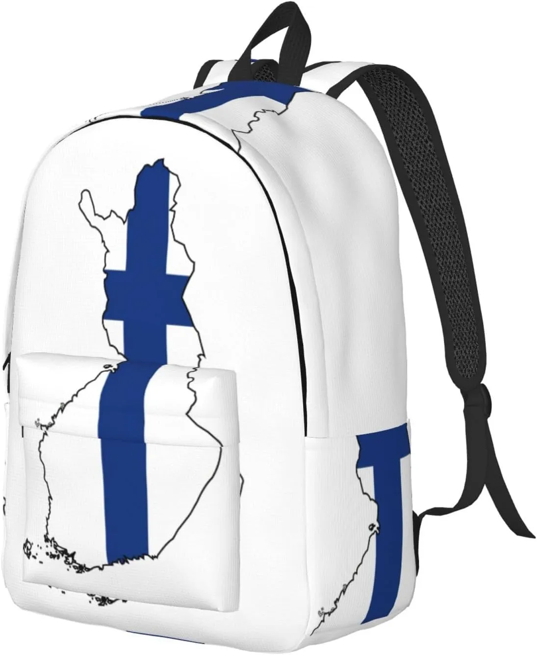 Finnish Flag Map print Hiking Backpack Casual Daypack Outdoor Travel Backpacks Bookbag for Men Women Adult