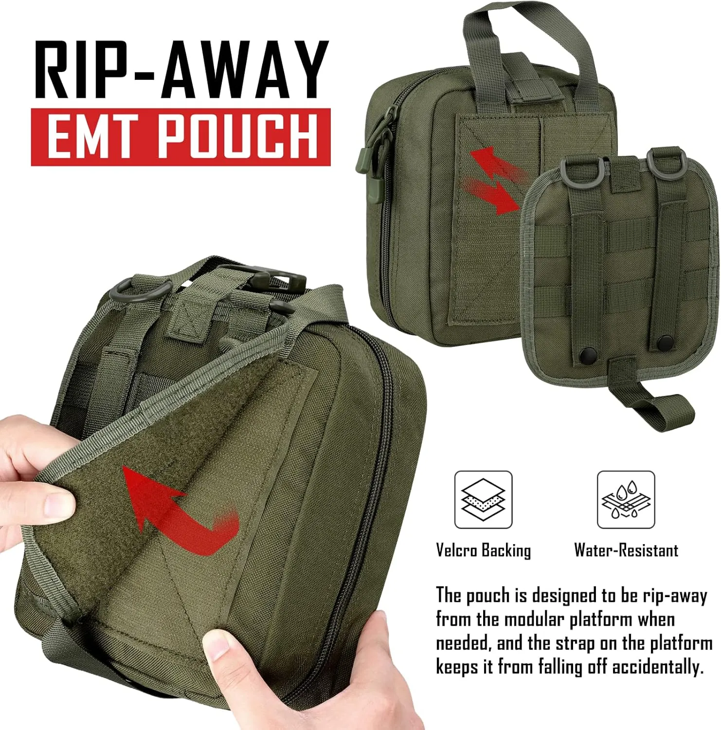 First Aid Bag Empty Medical Ifak Pouch Molle EMT Pouches Rip-Away Tactical Military Trauma Emergency Medic Bag