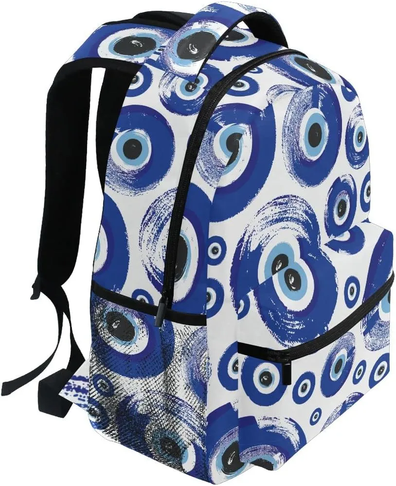 Fisyme Evil Turkish Eyes Backpack Laptop Bag Daypack Travel Hiking School Backpacks for Men Women Kids Girls Boys