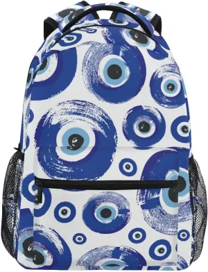 Fisyme Evil Turkish Eyes Backpack Laptop Bag Daypack Travel Hiking School Backpacks for Men Women Kids Girls Boys
