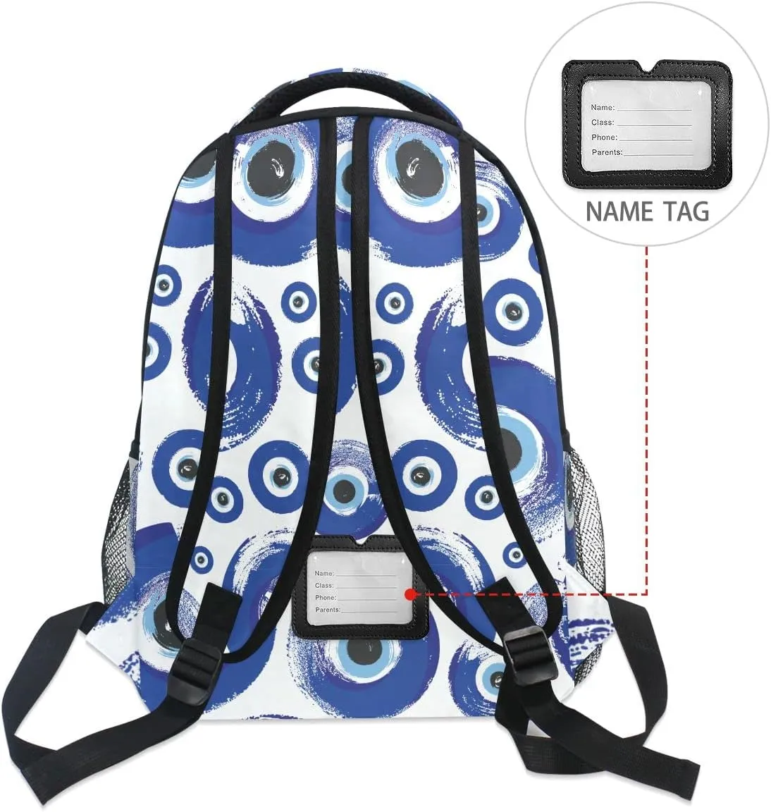 Fisyme Evil Turkish Eyes Backpack Laptop Bag Daypack Travel Hiking School Backpacks for Men Women Kids Girls Boys