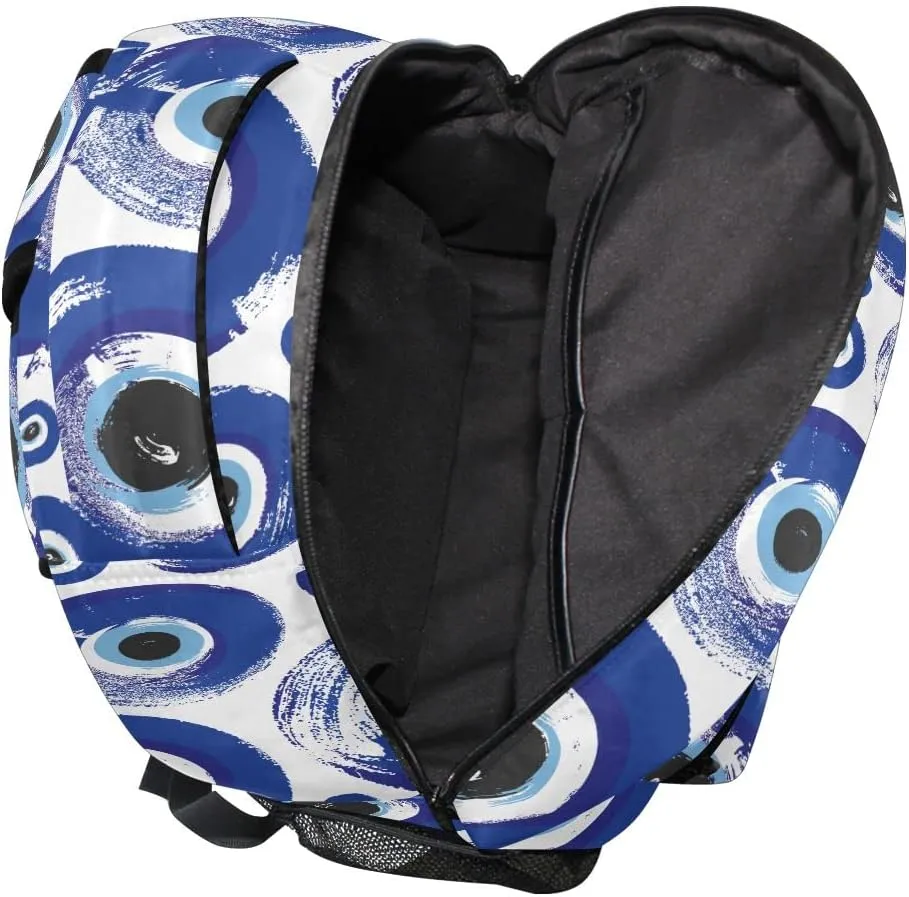 Fisyme Evil Turkish Eyes Backpack Laptop Bag Daypack Travel Hiking School Backpacks for Men Women Kids Girls Boys