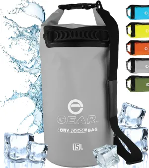 Floating Cooler Bag Roll Top Insulated Dry Backpack – Leak Proof, Collapsible, Waterproof Cooler with Padded Shoulder Strap - Perfect for Kayaking Fishing Beach Hiking -15L
