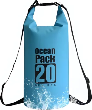 Floating Waterproof Dry Bag Backpack 5L/10L/20L, Roll Top Bag for Kayaking, Rafting, Boating, Swimming, Camping, Hiking, Beach, Fishing, Waterproof Beach Bag. (Blue, 20L)
