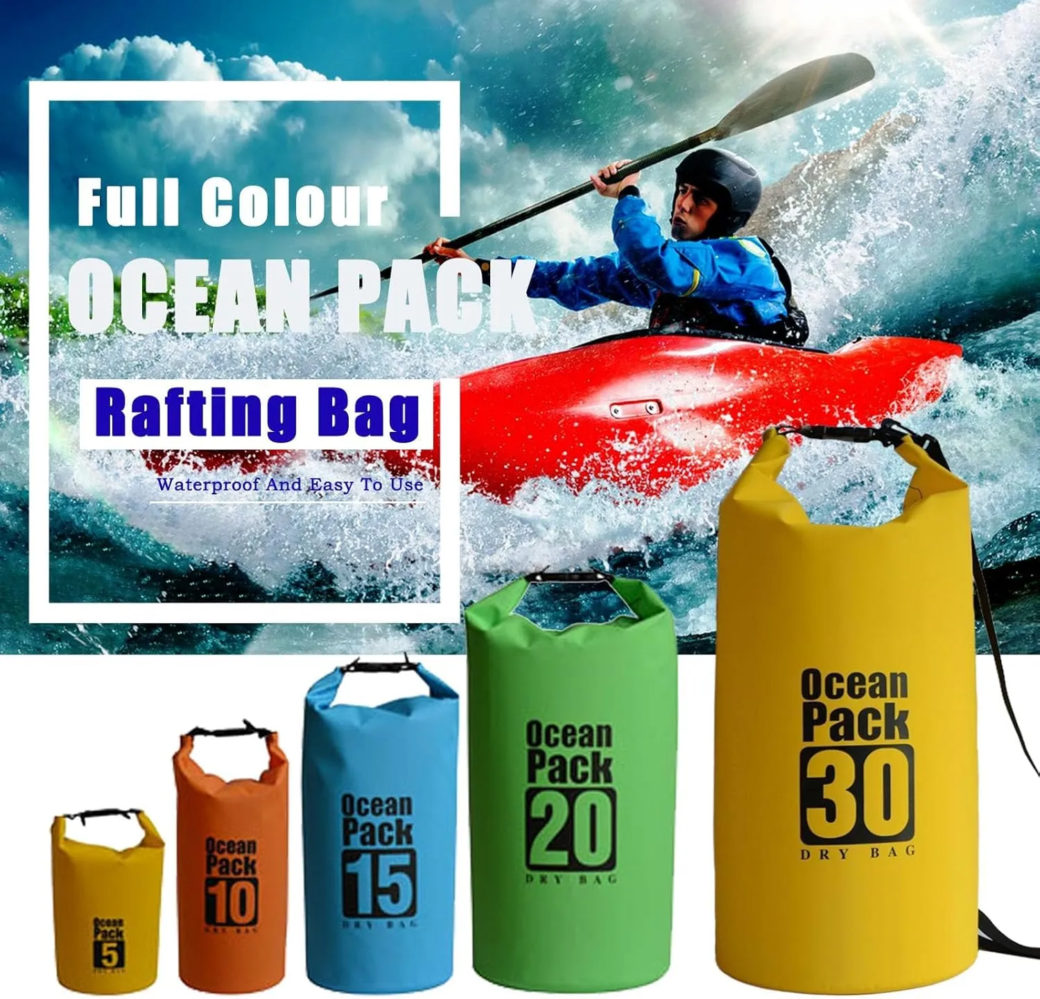 Floating Waterproof Dry Bag Backpack 5L/10L/20L, Roll Top Bag for Kayaking, Rafting, Boating, Swimming, Camping, Hiking, Beach, Fishing, Waterproof Beach Bag. (Gray, 20L)