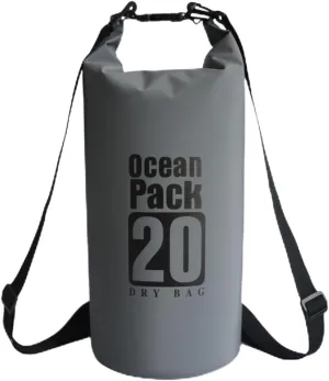 Floating Waterproof Dry Bag Backpack 5L/10L/20L, Roll Top Bag for Kayaking, Rafting, Boating, Swimming, Camping, Hiking, Beach, Fishing, Waterproof Beach Bag. (Gray, 20L)