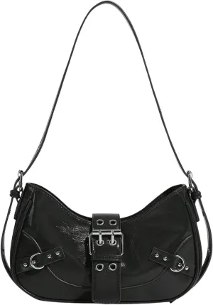 Floerns Women's Y2k Shoulder Bag Rivet Adjustable Straps Hobo Bag Punk Crossbody Purse