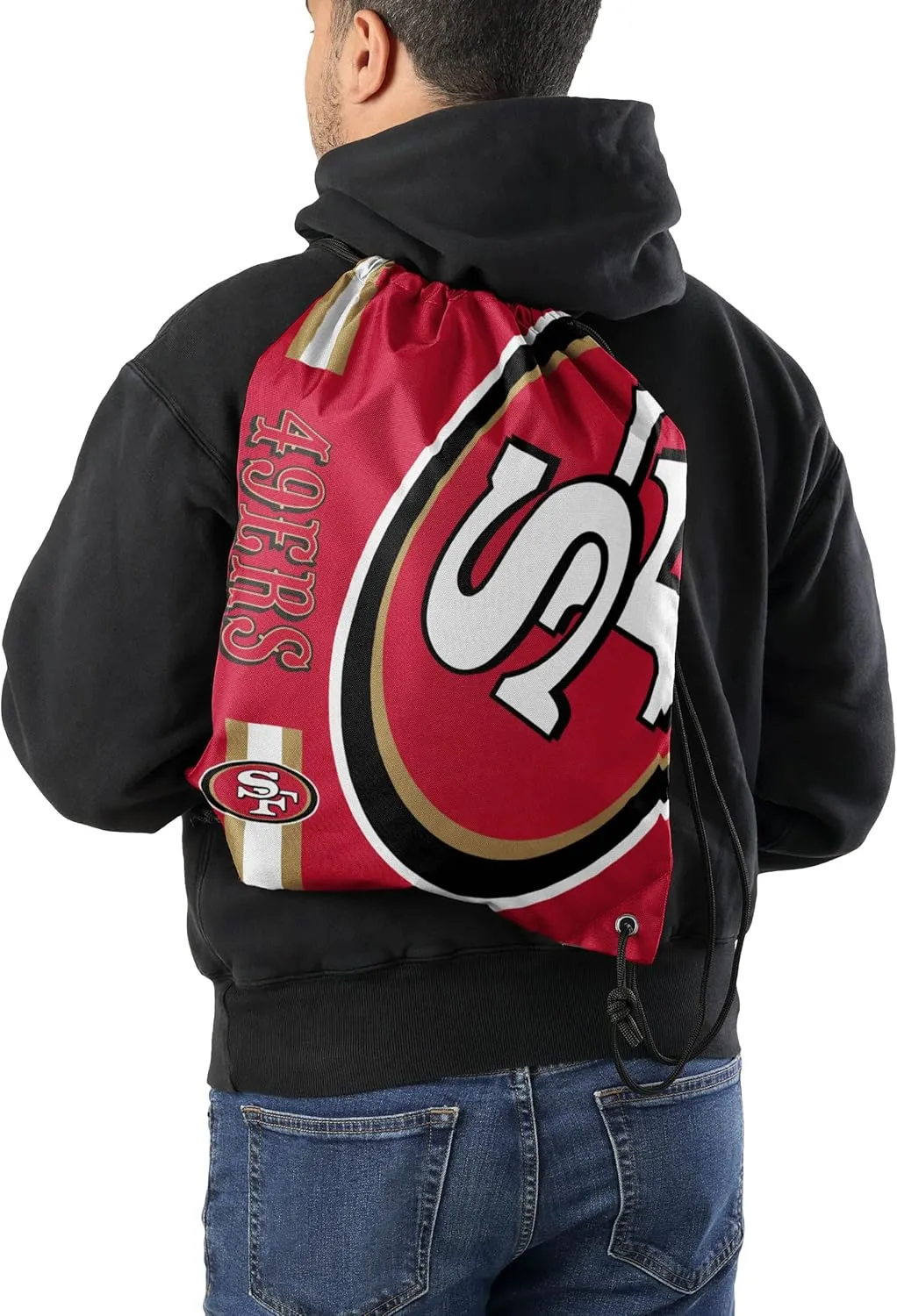 FOCO San Francisco 49ers NFL Big Logo Drawstring Backpack