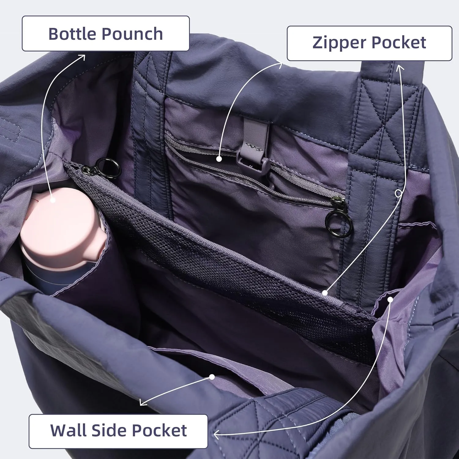 FODOKO Hobo Crossbody Bags 2.0, 19L Large Totes Handbags with Straps for Women, Multi Nylon Shoulder Bags for Travel Gym