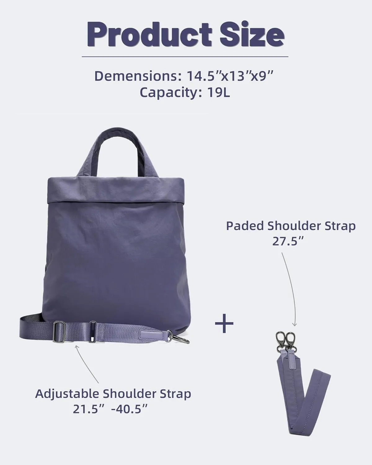 FODOKO Hobo Crossbody Bags 2.0, 19L Large Totes Handbags with Straps for Women, Multi Nylon Shoulder Bags for Travel Gym