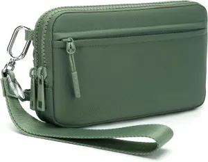 FODOKO Wristlet wallets for women Nylon Quilted Wallet with 4 Zippers,Travel Credit Card,Holder Cell Phone Organizer,coin purse