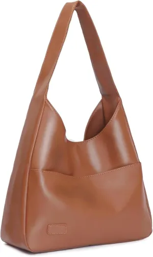 Fozehlad Vegan Leather Hobo Bags for Women Slouchy Tote Bags Retro Shoulder Handbag for Stylish Casual Trendy