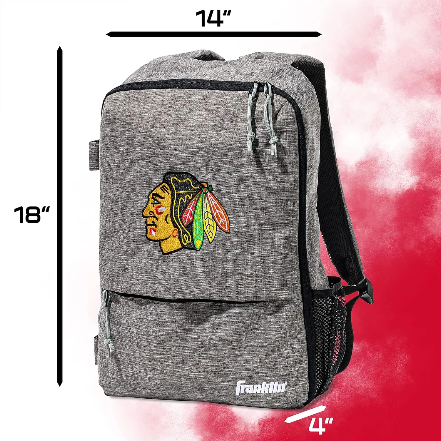 Franklin Sports Street Pack Backpack - Official NHL Hockey Equipment Bags - Authentic Logos and Color
