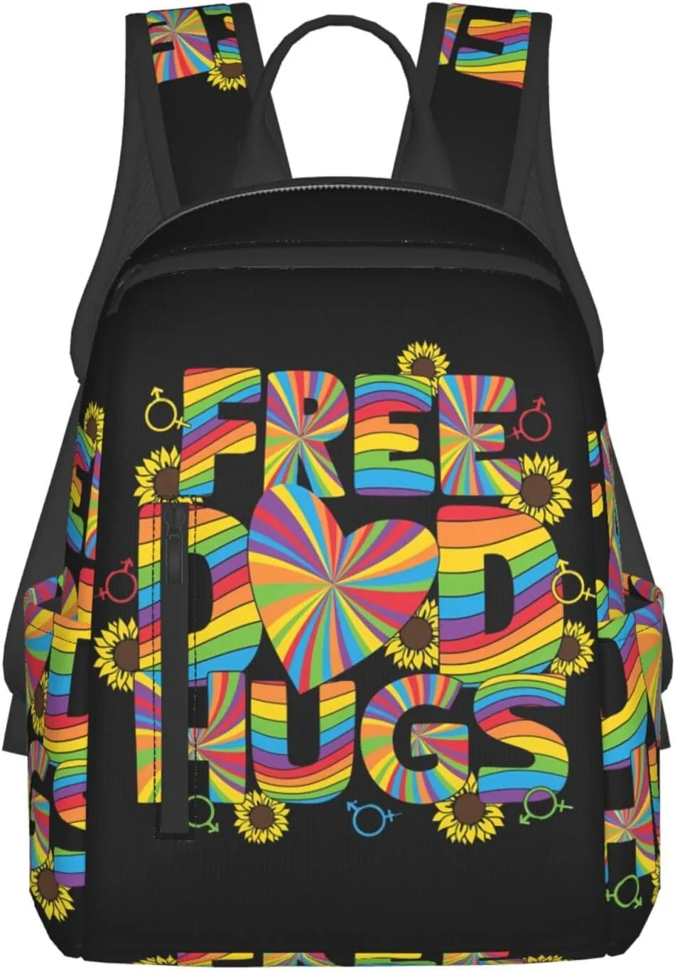 Free Dad Hugs LGBT Rainbow Gay Pride Travel Laptop Backpack Casual Backpacks Double Shoulder Daypack Notebook Rucksack Work Bags Sports Bag for Hiking Camping Beach