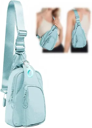 FREE ROCK Small Crossbody Bag Mini Nylon Sling Bag Cross Body Bag Chest Bag For Outdoors Hiking Traveling For Women Men (Ice Blue)