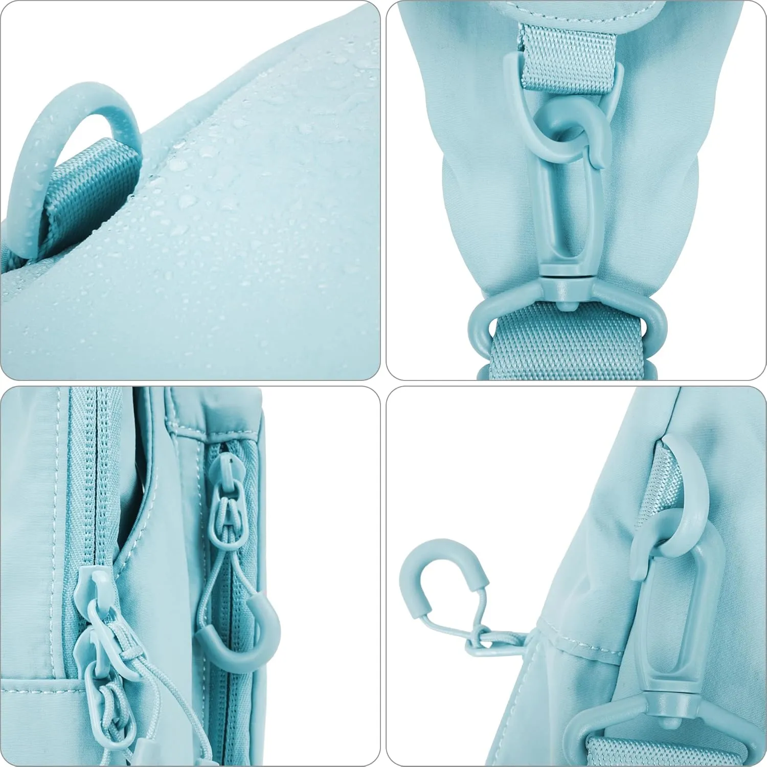 FREE ROCK Small Crossbody Bag Mini Nylon Sling Bag Cross Body Bag Chest Bag For Outdoors Hiking Traveling For Women Men (Ice Blue)