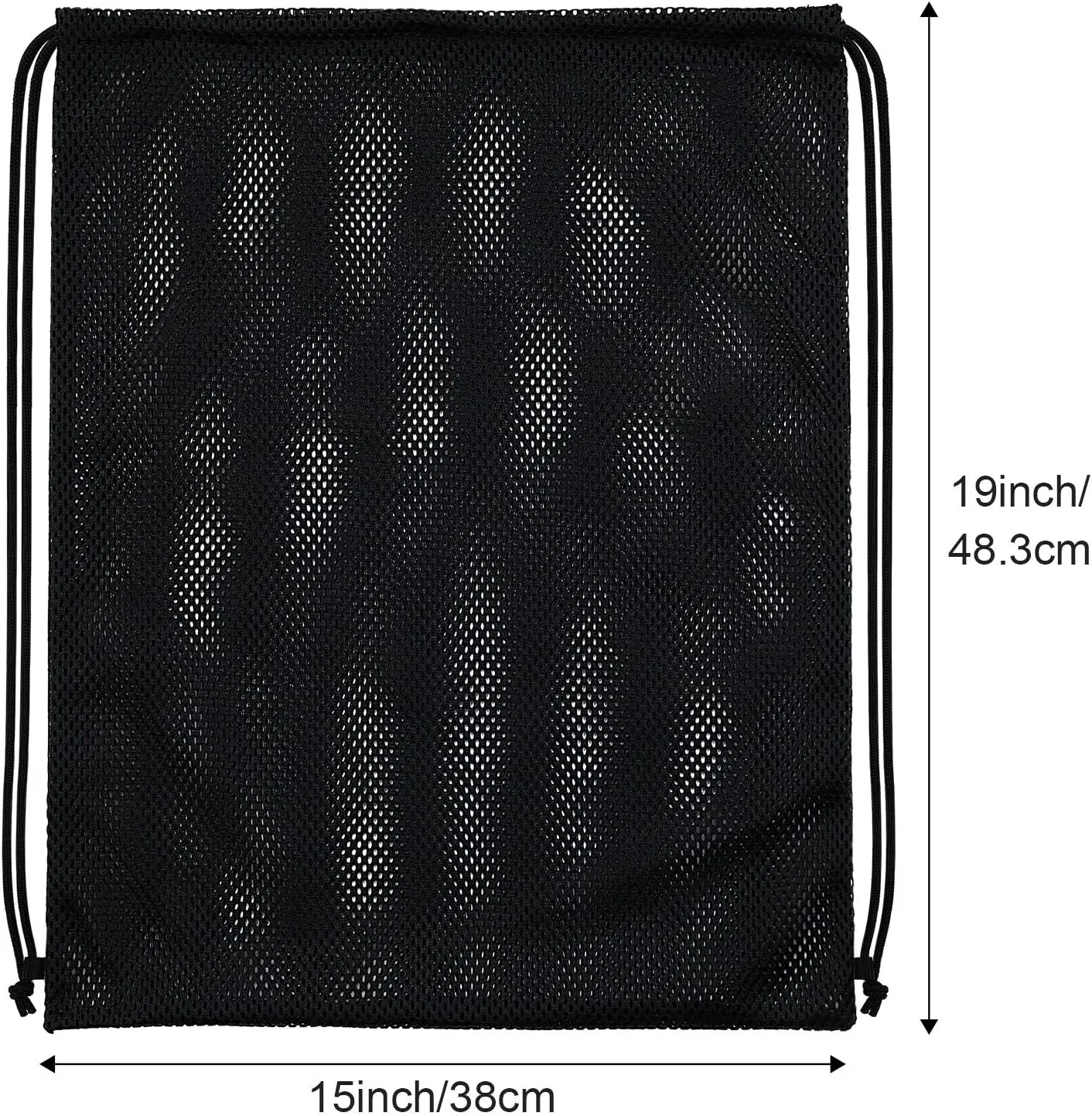 Frienda Mesh Drawstring Backpack Bag Multifunction Mesh Bag for Swimming, Gym, Clothes (Black) One piece